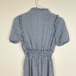 Max Studio  Plaid Gingham Smocked Maxi Dress size XS Blue Photo 5