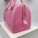 Furla Authentic Candy Light Pink Handbag PVC Boston Bag Gold Hardware Photo 6
