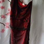 NWOT Women's Off Shoulder Sweetheart Red Black Floral Lace Dress Size S Photo 0