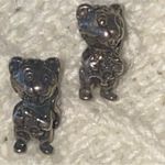 None Sterling silver Little mice earrings holding cheese studs Photo 6