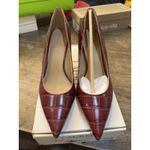 Ralph Lauren Lauren  Lanette Crocodile-Embossed Leather‎ Pump Purple Size 9.5 Red Photo 1