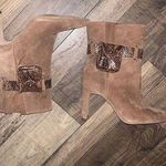 Jessica Simpson Women's brynne bootie Brown leather High Block Heel Pocket Boots Photo 0