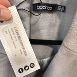 Boohoo Zip Pocket Tailored Coat Light Gray, Zip Pockets, Stadium Length Photo 3