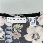 Susan Graver  Size M Black - Floral Print Square Neckline Blouse Top Photo 4