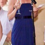 David's Bridal David’s Bridal Navy Chiffon Strapless Long Dress, sz. 2 Photo 6