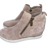 Blondo  Giselle Taupe Gray Tan Waterproof Suede Sneakers Booties Shoes size 6 Photo 0