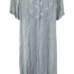 Johnny Was Vintage Embroidered Crinkle Midi Dress Medium Photo 0