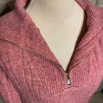 Va Vite Quarter Zip Pink Ribbed Knit Pullover Sweater Size XS Photo 1