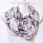 Marble Print Scarf Wrap Scarves New Black White Photo 6