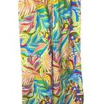 C&C California tropical pants linen wide leg bright elastic waist floral Small Orange Photo 0