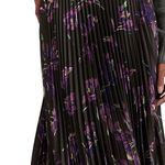 Lauren Ralph Lauren Floral Pleated Satin Charmeuse Skirt Size US 12 Photo 3