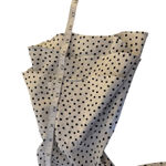 Karl Lagerfeld Top Medium White Black Polka Dot 3/4 Length Tiered Ruffle Sleeve Photo 4