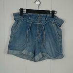 Hollister  Ultra High Rise Paper Bag Denim Blue Jean Cotton Shorts Size 11/30 Photo 7