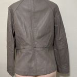 Alfani  Faux Leather Jacket Full Zip Taupe woman size MEDIUM Photo 4