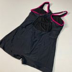 Womens XL Black & Pink Racerback Boy Shorts Swimsuit Photo 2