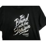Adidas Streetwear Graphic Black Cropped Tee "The Brand With The 3 Stripes" L Photo 2