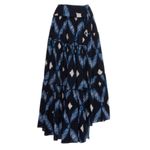 Ulla Johnson Eiko Skirt Indigo Size 2 Diamond Shibori Print Cotton Poplin Blue Photo 3