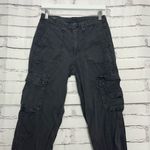 American Eagle  Baggy Cargo Pants Jogger Black Women’s 6 Utility Straight Leg Y2K Photo 5