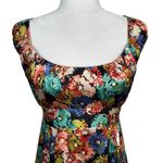 Nanette Lepore  100% Silk Mini Babydoll Dress 10 Dark‎ Floral Tiered Whimsy Fairy Photo 4