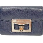 Marc by Marc Jacobs  Navy Blue Leather Silver Hardware Card Holder Wallet Photo 0