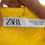 ZARA Yellow Canelado Amarelo Ribbed cut out long sleeve sweater dress size small Photo 6