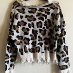 Animal Leopard Print Fringe Cropped Shirt Photo 7