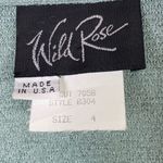 Vintage Wild Rose Grey Blue Short Sleeve Tie Front Blazer Shirt Size 4 Photo 4