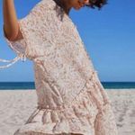 Aerie  Boho Crochet Ruffle Trim Sheer Cape Dress Swim Coverup Size L/XL Photo 0