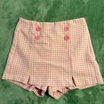 &merci Pink Houndstooth Mini Skort with Buttons M Photo 2