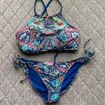BP  paisley teal bikini set beach summer vacation lake size L paddle boarding Photo 0