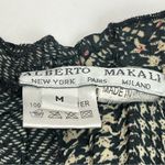 Alberto Makali  Crinkle Lace Embellished Top Blouse Long Sleeve Size Medium Black Photo 1