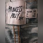 Princess Polly Holly Asymmetric Straight Leg Jean Light Wash Denim Photo 7
