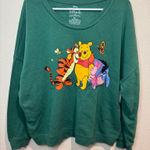 Disney Women's Winnie the Pooh and Friends Cozy Graphic Green Sweatshirt Sz XXL Photo 0