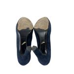 Diane Von Furstenberg  Pumps Womens 7 Classic Heels Navy Suede Round Toe DVF Photo 7