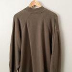 Vince . | Mock Neck Brown Long-Sleeve Short Sweatshirt Dress Relaxed Fit | XL Photo 4