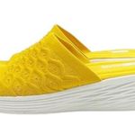 Ryka Nanette Stretch Knit Slide Demi-Wedge Slip-On Sandal Yellow White Size 9.5 Photo 4