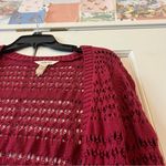 Matilda Jane  Women’s A Stitch in Time Tie Front Maroon Cardigan Size Medium Photo 3
