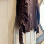 Neon Buddha Brown Jacket Cinch Waist Button Up Small Brown Photo 2