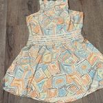 Eleven by Venus Williams Dress Sleeveless Geometric Print Fitted Waist White Size L Photo 0