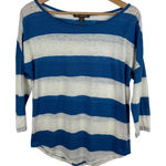 Tommy Bahama Womens 100% Linen Striped Top Sz Small Blue Boat Neck Beachy Comfy Photo 0