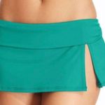 La Blanca  Blue Shirred  Samba Slit Skirted Bikini Swim Bottoms 8 NEW Photo 5