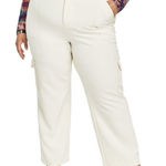 Women’s 4X Plus Size NWT White Wide Leg Utility Dress Pants Photo 0