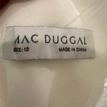 Mac Duggal  79337 White Beaded Sequin Floral Bridal Wedding Formal Gown NWT Photo 7