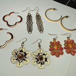 Dangle Drop, Hoop Mix Pierced Earrings Lot Of 5 Costume Jewelry Photo 0