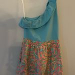 Lilly Pulitzer  Dionne Dress One Shoulder Mini Colorful Size Small Beach Resort Photo 0