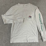 Vineyard Vines Women's Long Sleeve Pocket T-Shirt Santa Whale Size S Christmas Photo 0