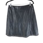 Worthington Womens Faux Leather Skirt A Line Grommet Laces Black 4 Photo 1