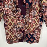 Chico's Patch Print Coat Size 3 Petite Paisley Fall Jacket Photo 4