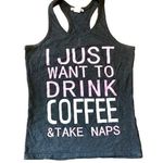 I Just Want To Drink Coffee Tank Sleep Tee Pink Size M Photo 0