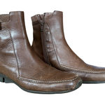 via spiga brown leather side zip ankle boots women's size 6 1/2 M Photo 0